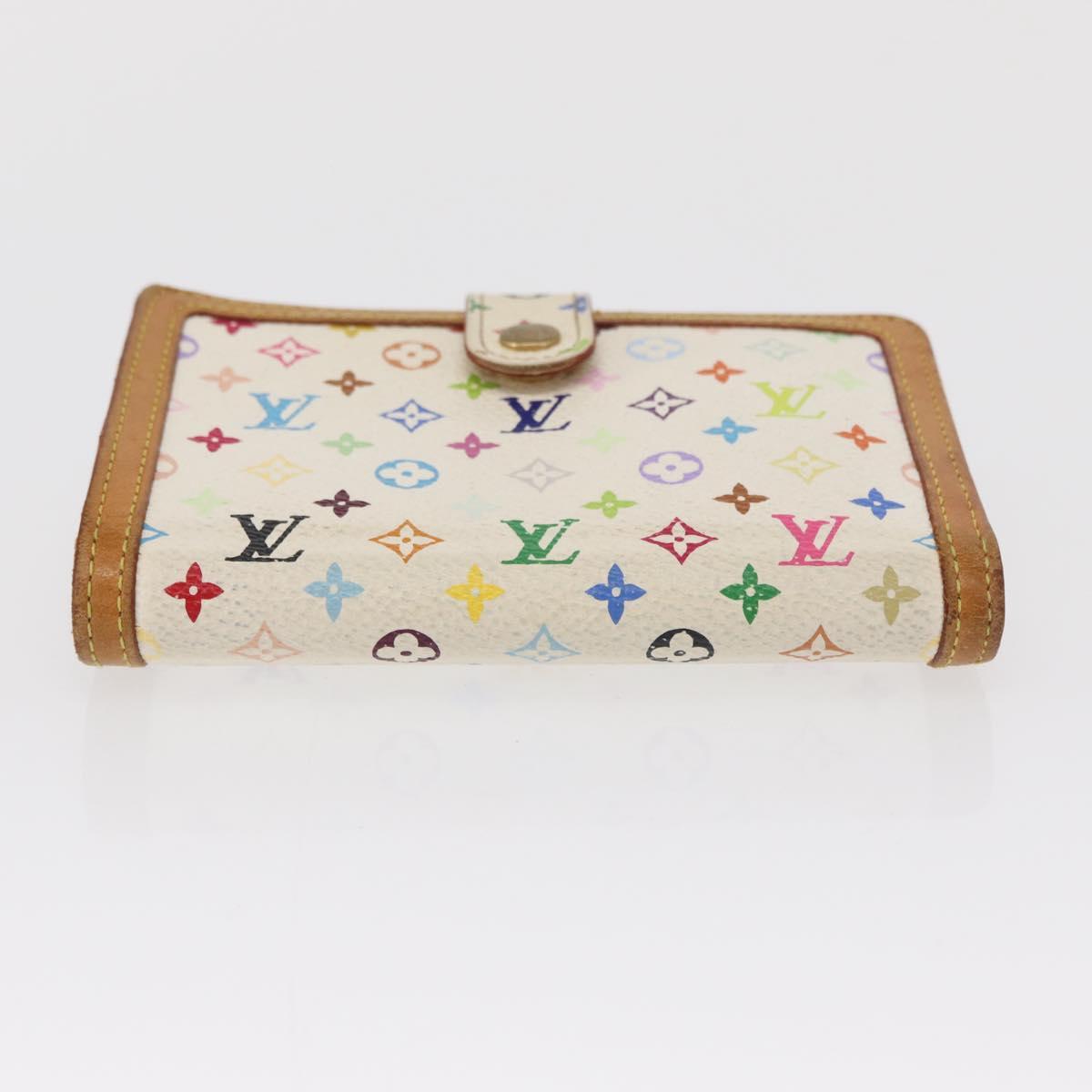 LOUIS VUITTON Multicolor Porte MonnaieViennois Wallet White M92987 Auth 165243
