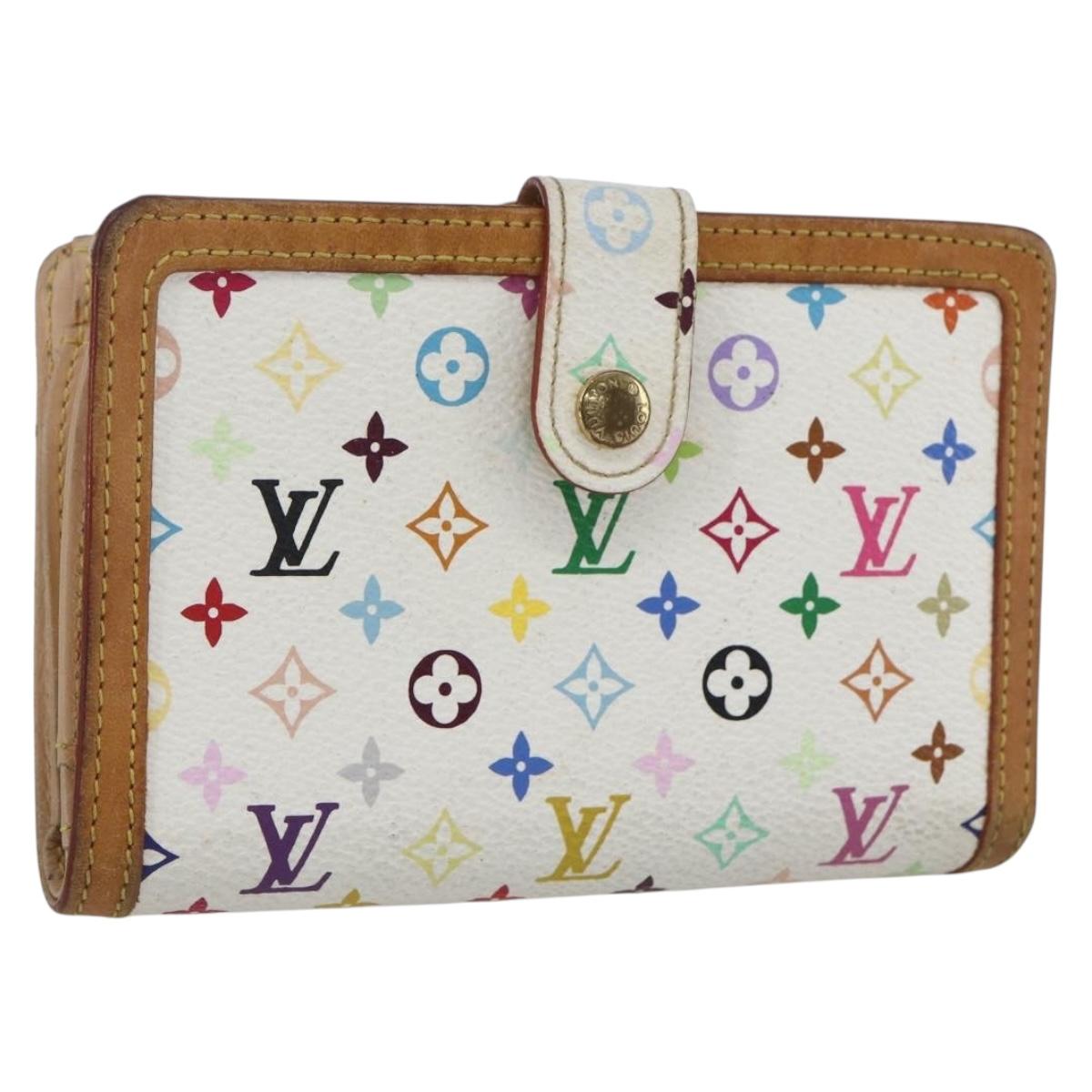 LOUIS VUITTON Multicolor Porte MonnaieViennois Wallet White M92987 Auth 165245