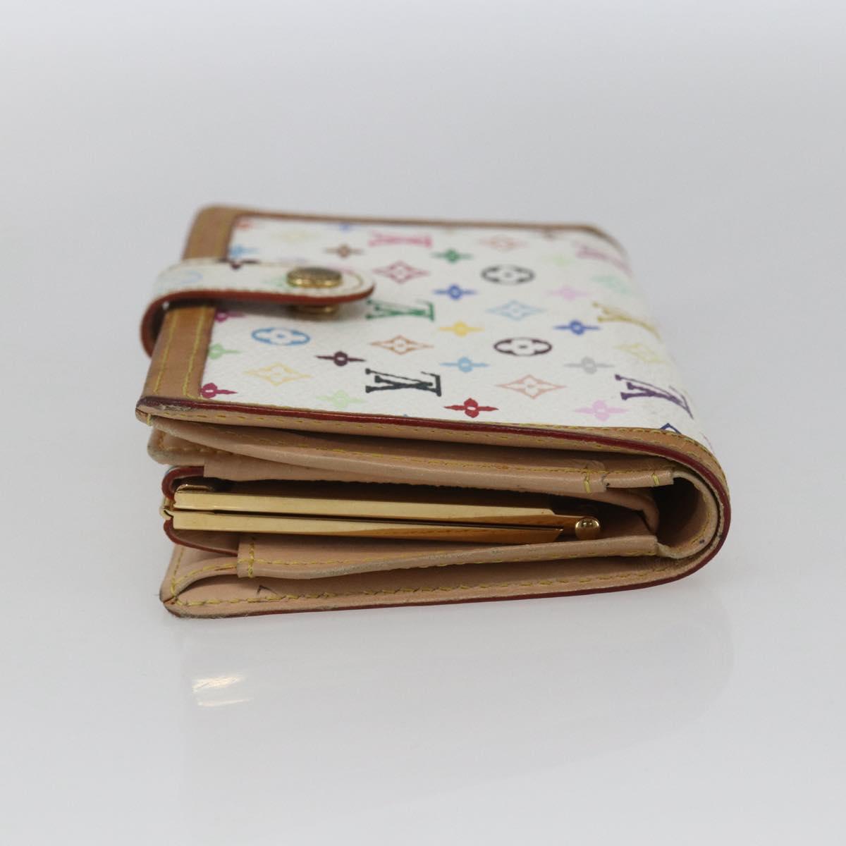 LOUIS VUITTON Multicolor Porte MonnaieViennois Wallet White M92987 Auth 165245