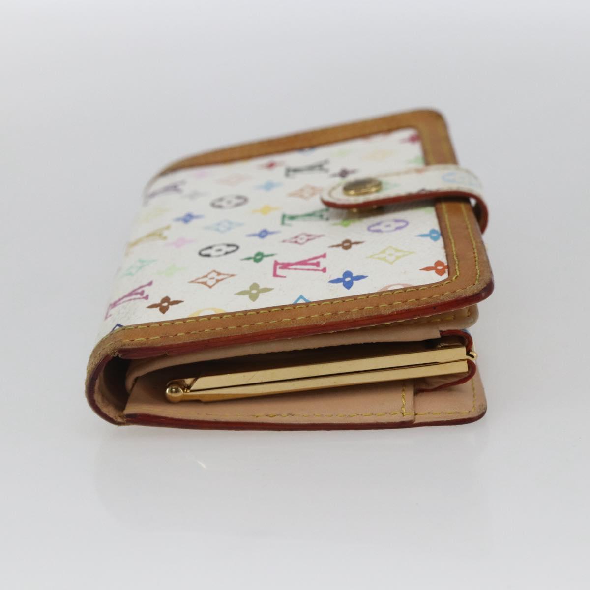 LOUIS VUITTON Multicolor Porte MonnaieViennois Wallet White M92987 Auth 165245