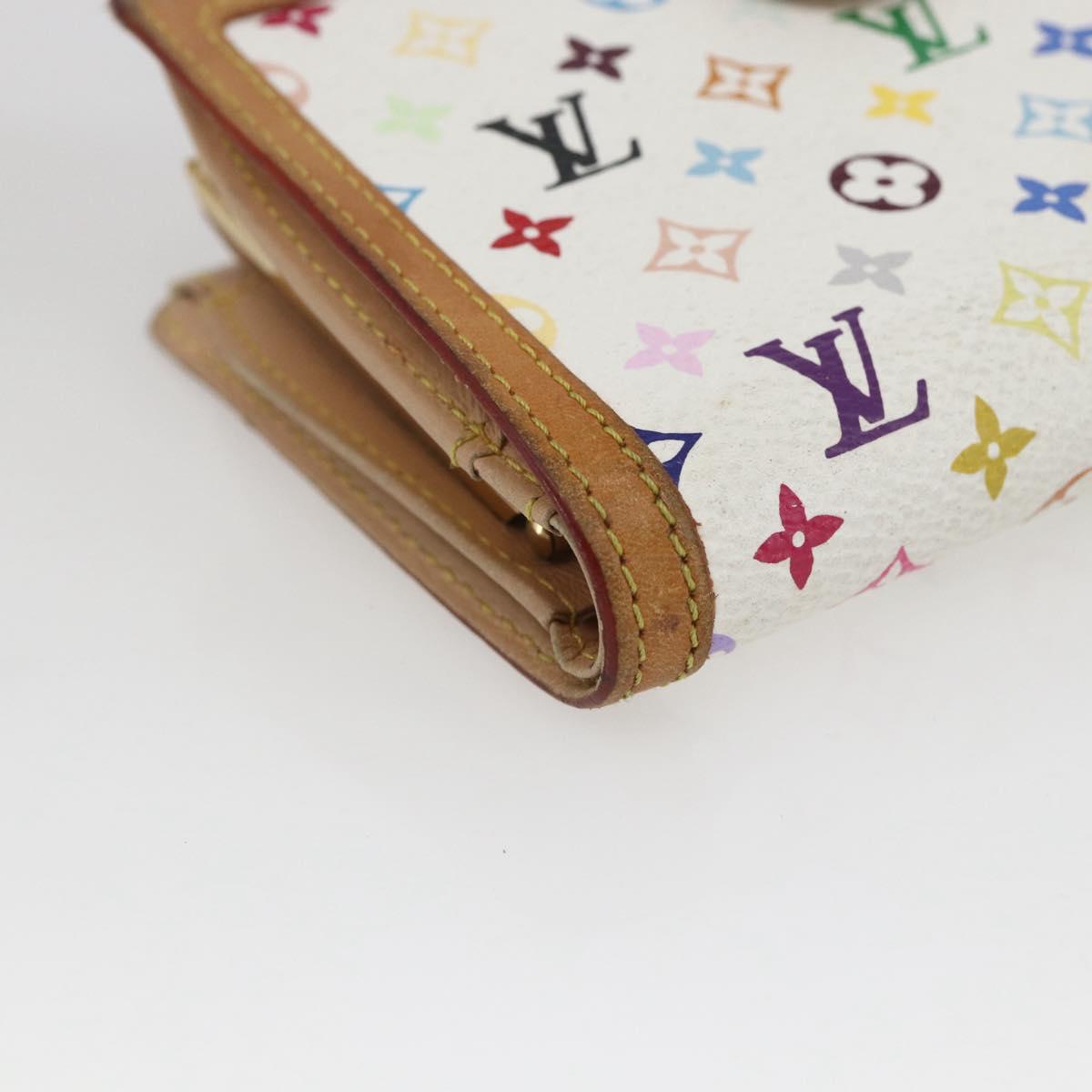 LOUIS VUITTON Multicolor Porte MonnaieViennois Wallet White M92987 Auth 165245