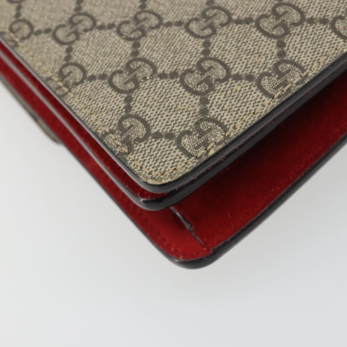 GUCCI GG Supreme Dionysus Chain Shoulder Bag PVC Beige Silver 400249 Auth 165253