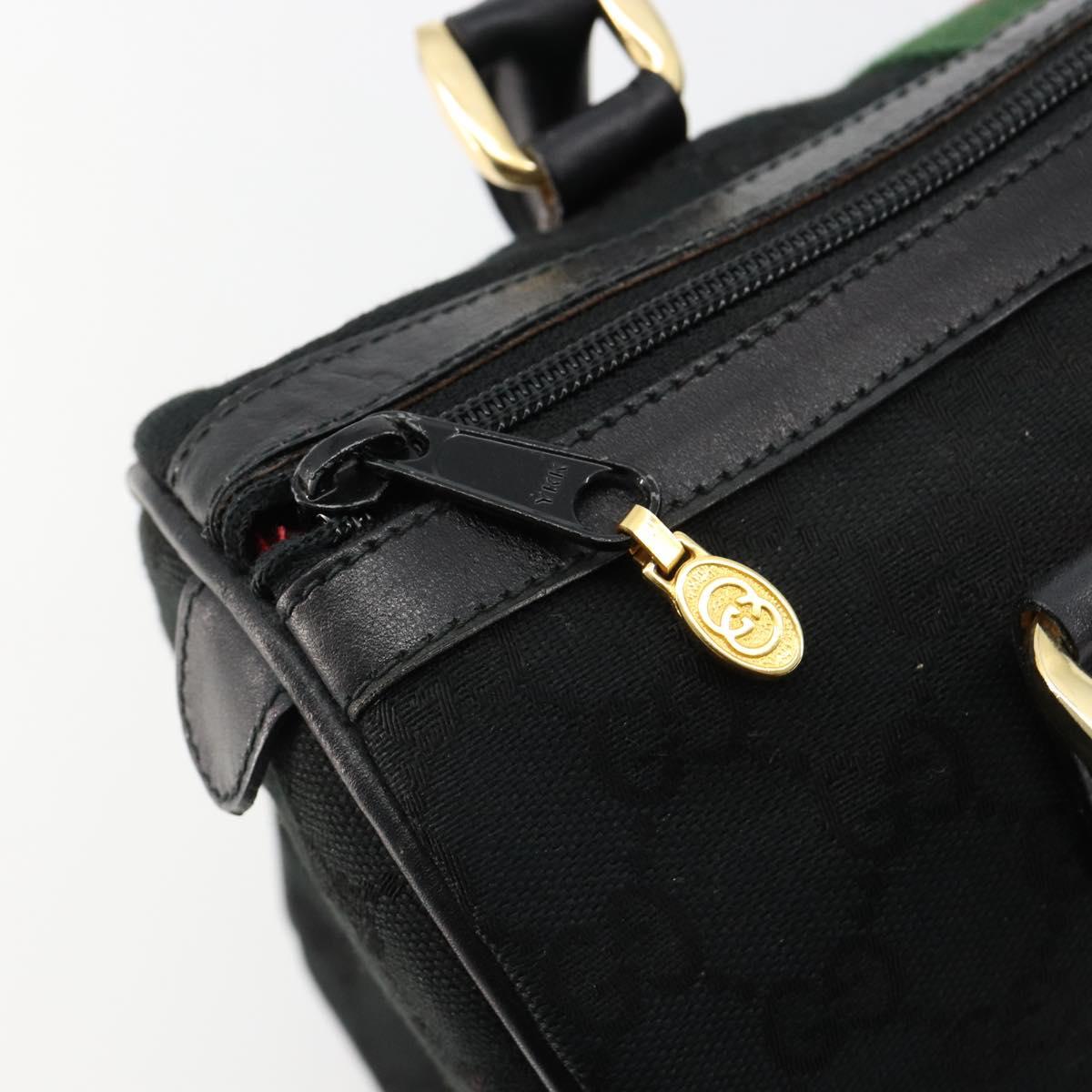 GUCCI GG Canvas Web Sherry Line Hand Bag Black Gold 012 3841 28 39 Auth 165263A