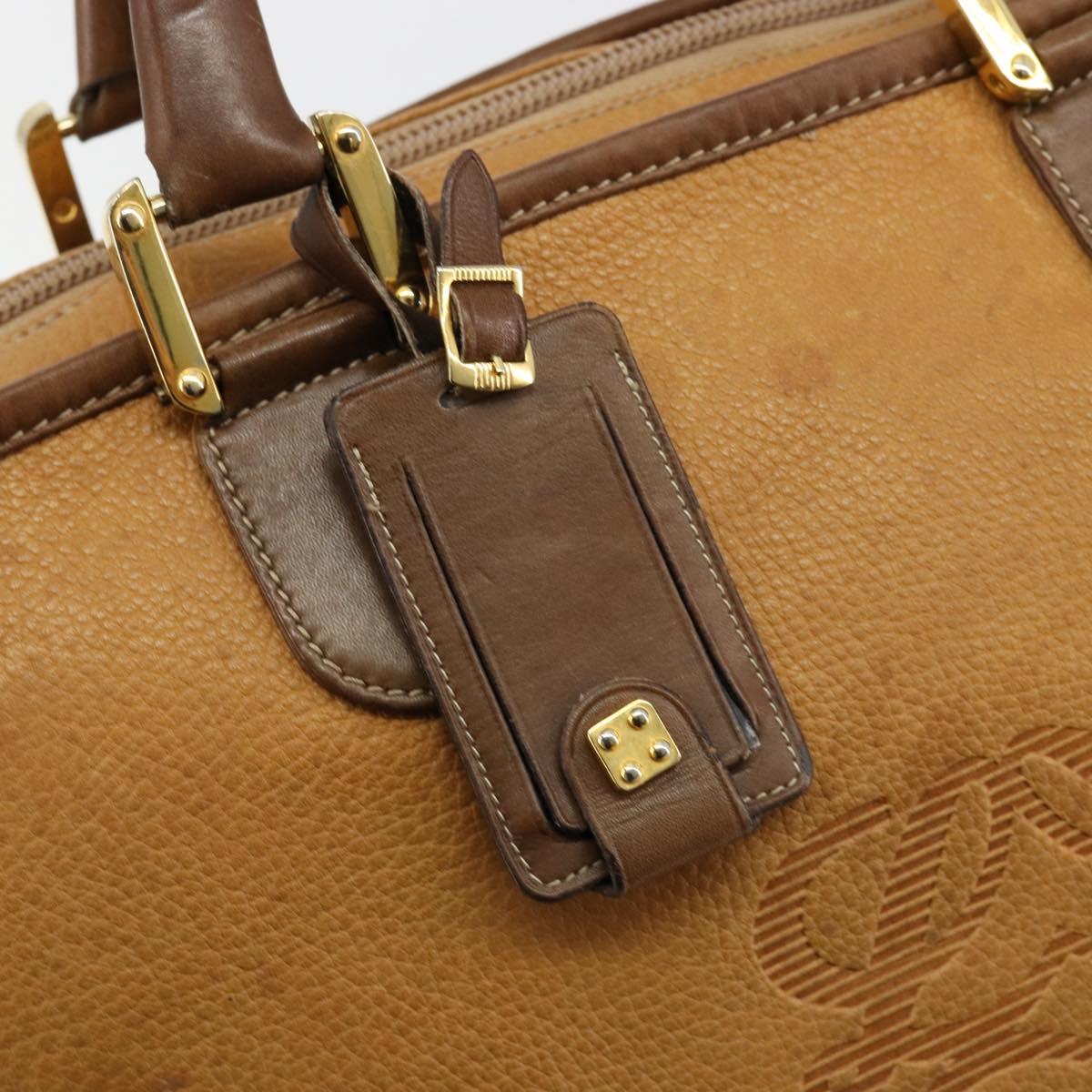 LOEWE Amazona 40 Hand Bag Leather Beige Gold Auth 165278