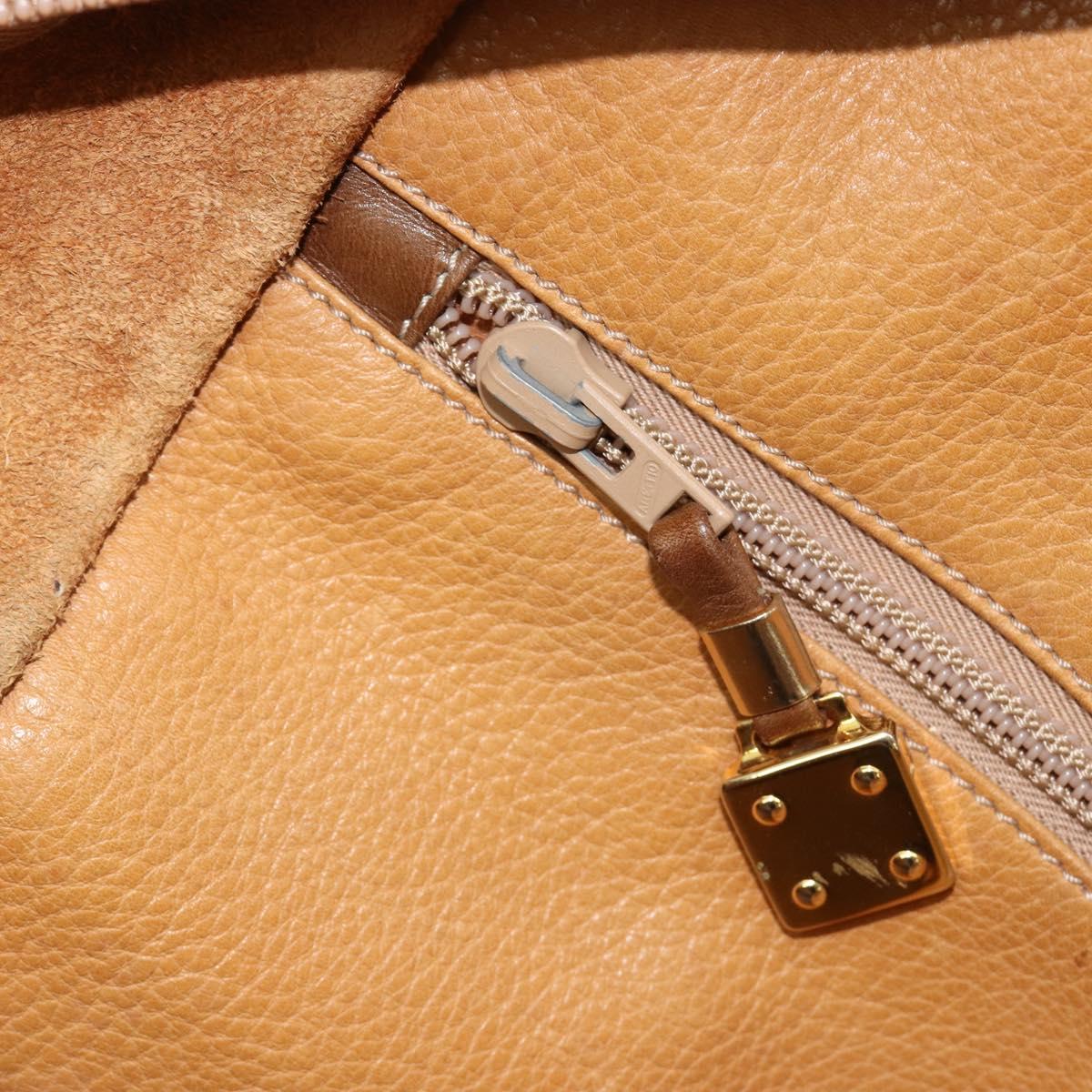 LOEWE Amazona 40 Hand Bag Leather Beige Gold Auth 165278