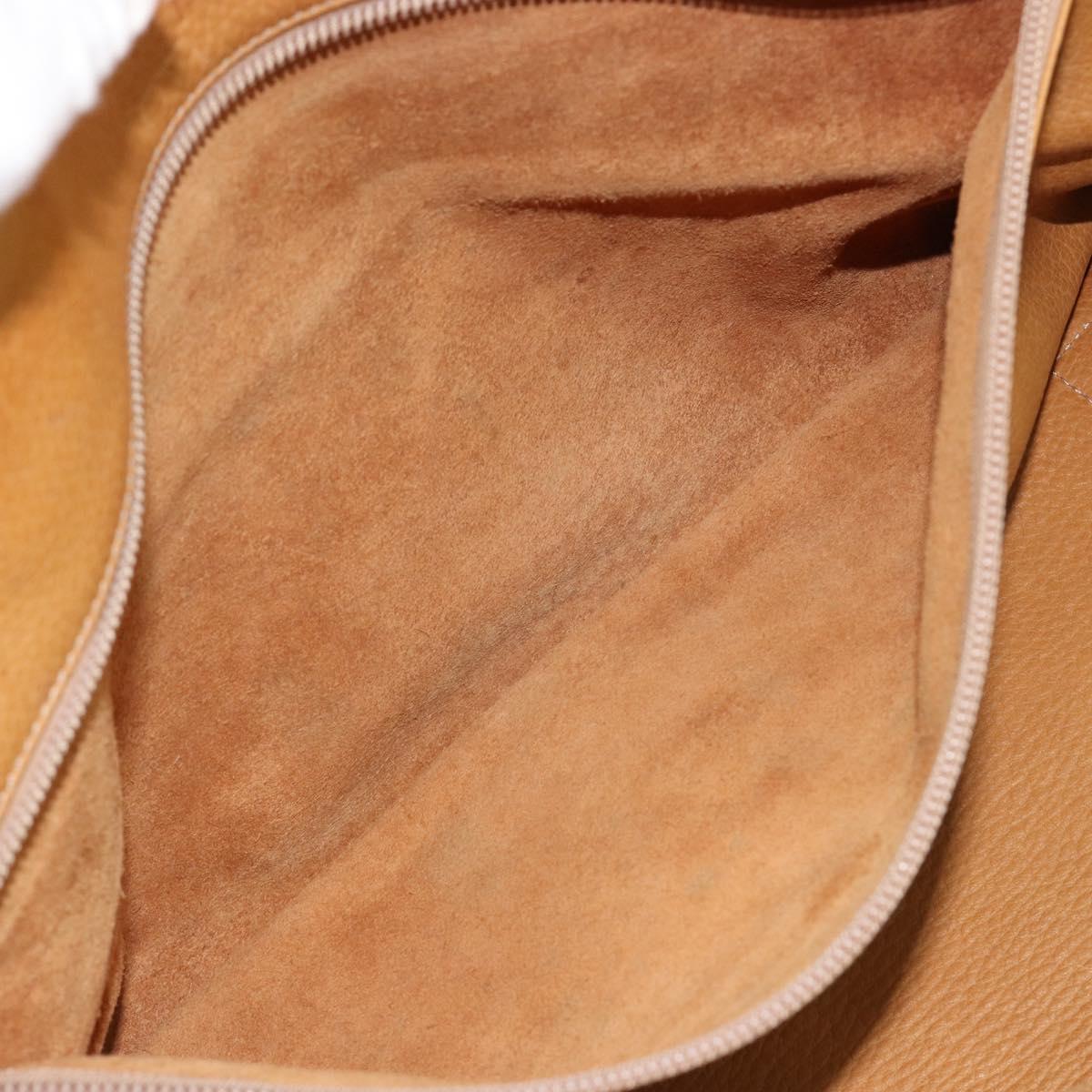 LOEWE Amazona 40 Hand Bag Leather Beige Gold Auth 165278