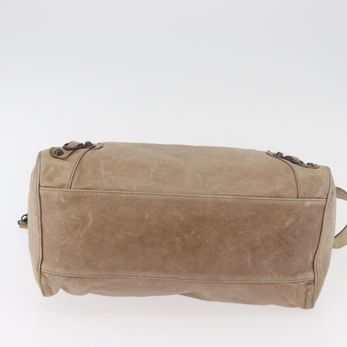 BALENCIAGA The City Hand Bag Leather 2way Beige 235216 Auth 165294A