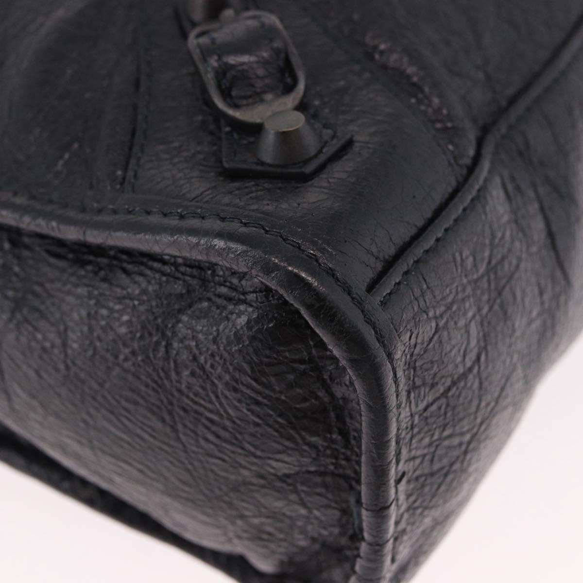 BALENCIAGA Classic Mini City Hand Bag Leather 2way Black 115748 Auth 165295SAM