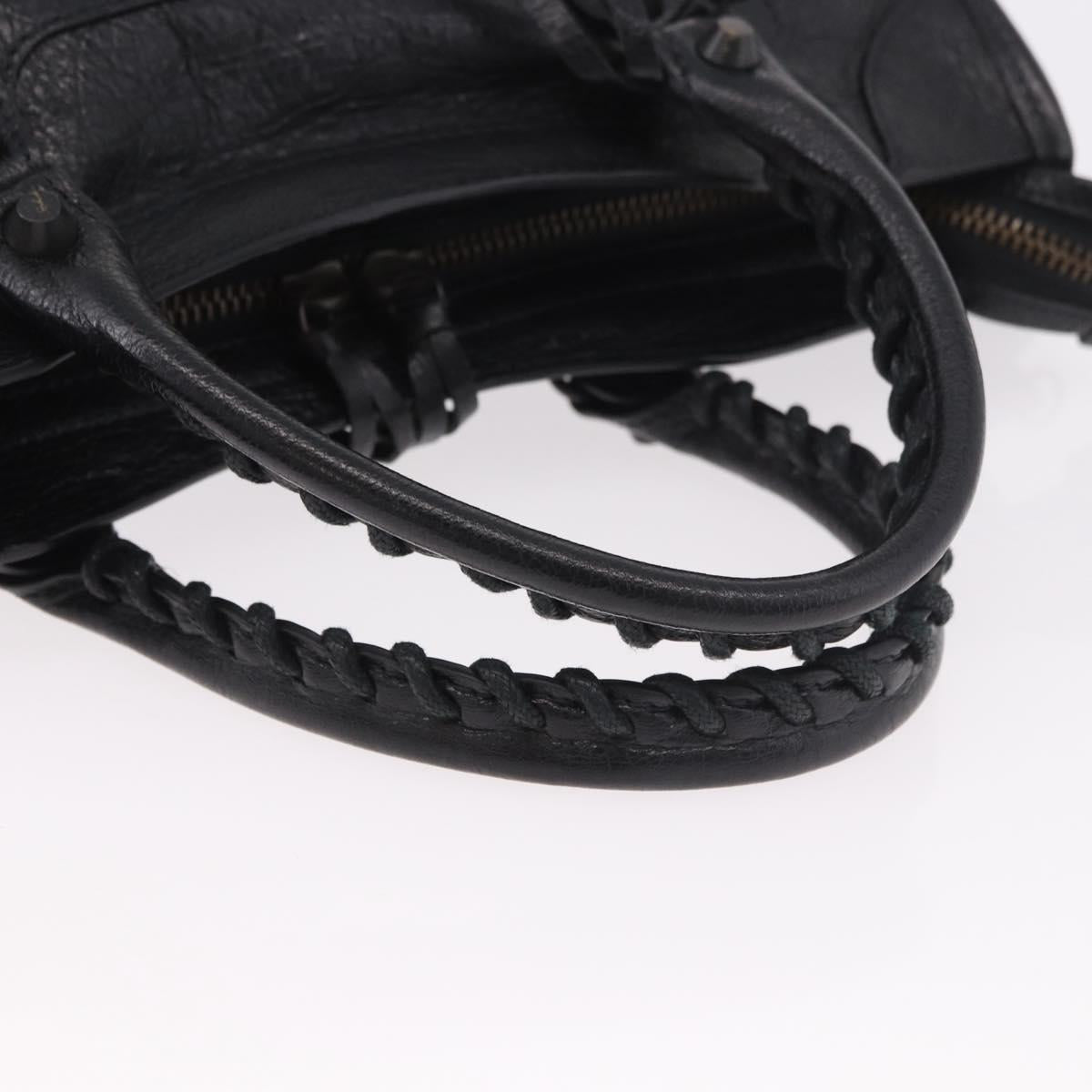 BALENCIAGA Classic Mini City Hand Bag Leather 2way Black 115748 Auth 165295SAM