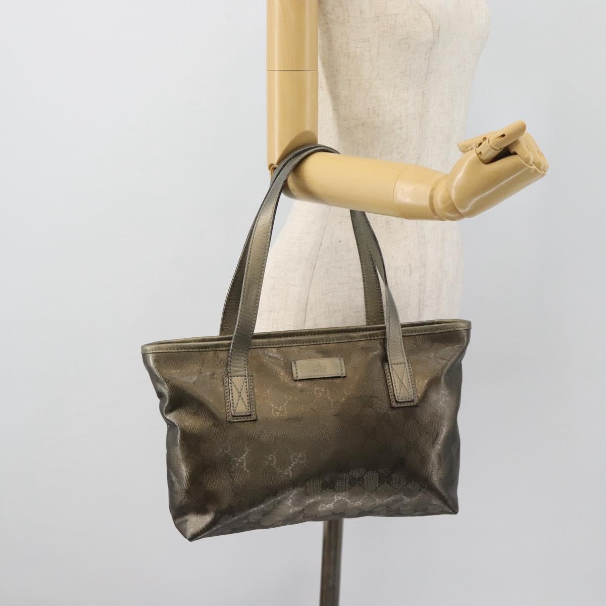 GUCCI GG Implementation Tote Bag PVC Gold 211138 Auth 165296