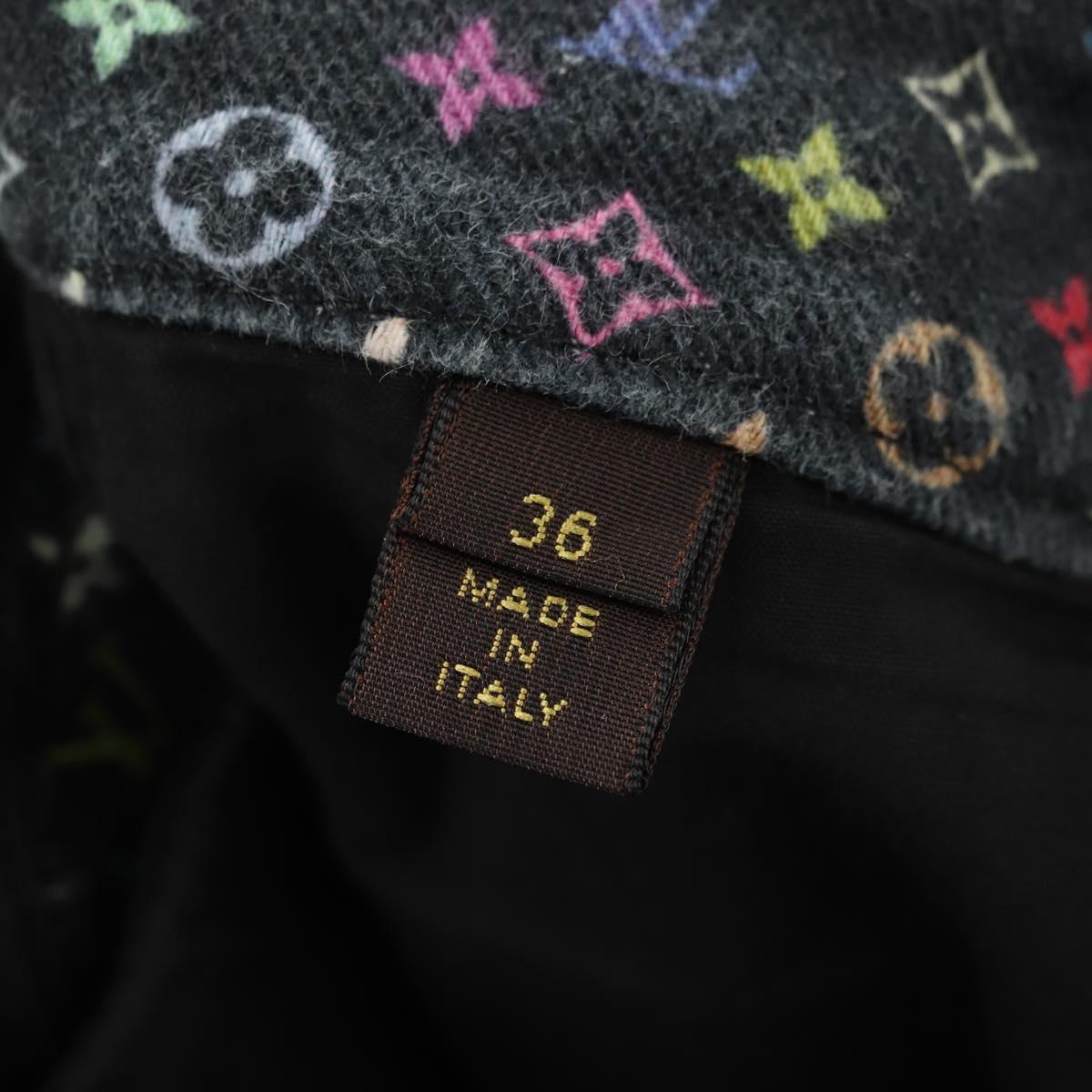 LOUIS VUITTON Pants Denim Black Multicolor LV Auth 165311V