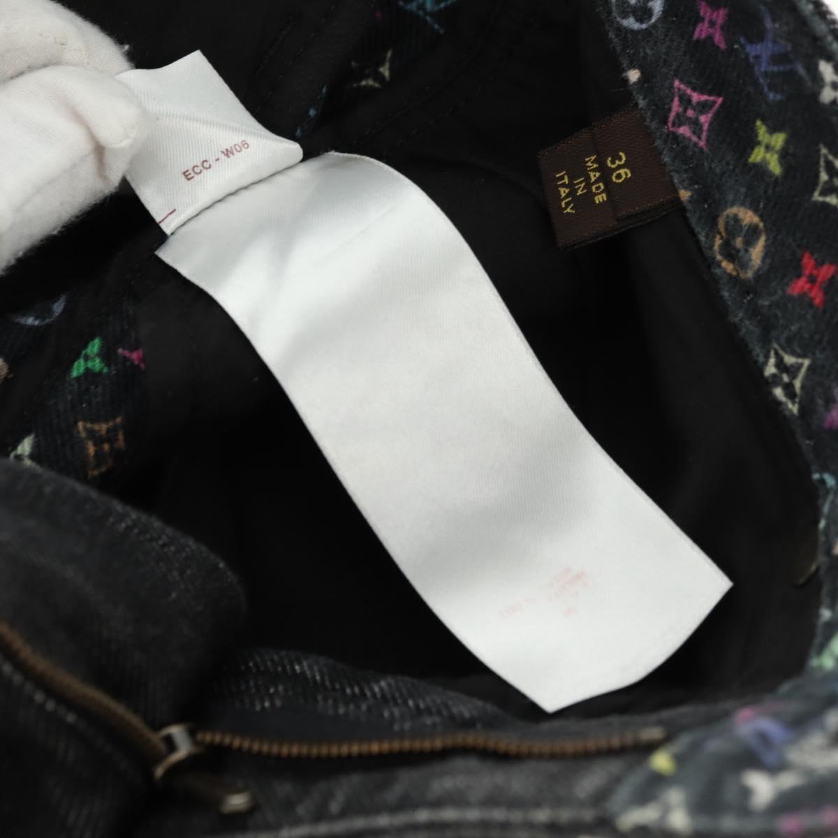 LOUIS VUITTON Pants Denim Black Multicolor LV Auth 165311V