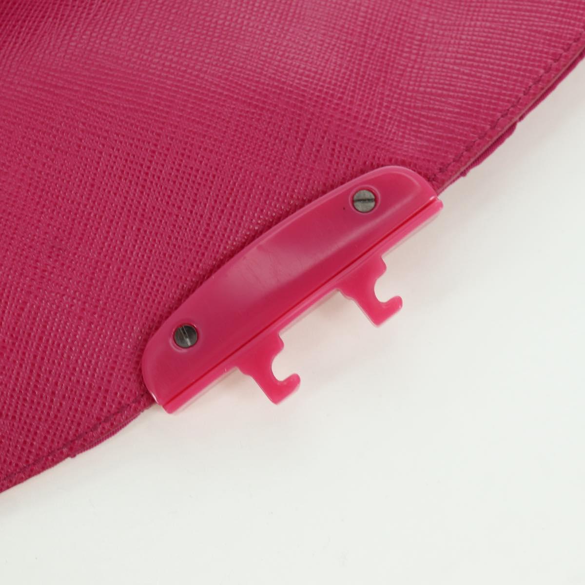 PRADA Chain Shoulder Bag Nylon Pink Silver Auth 165354V