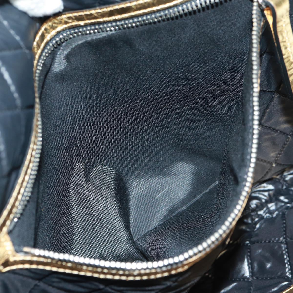 CHANEL Clutch Bag Leather Gold CC Auth 165360M