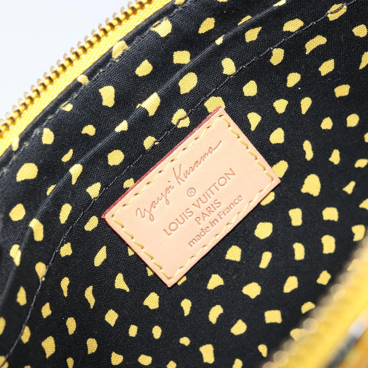 LOUIS VUITTON Vernis Yayoi Kusama Pochette Accessoires Jaune M91426 Auth 165362V