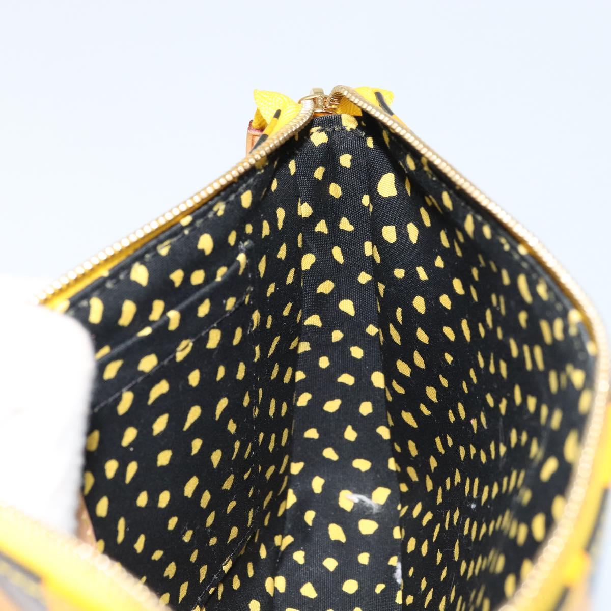 LOUIS VUITTON Vernis Yayoi Kusama Pochette Accessoires Jaune M91426 Auth 165362V