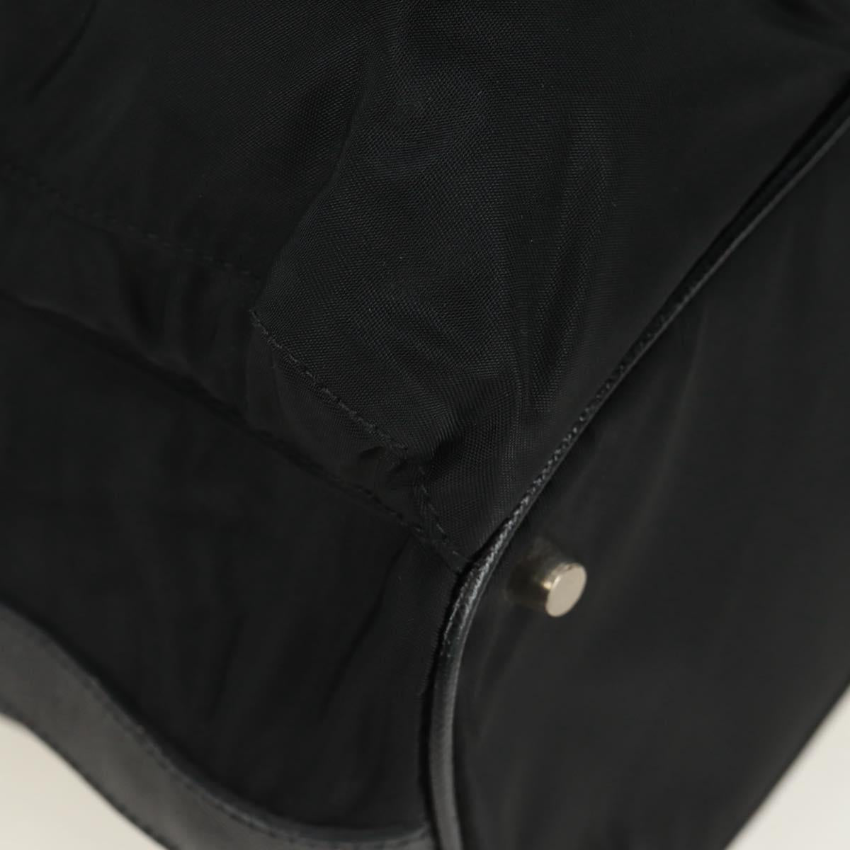 PRADA Shoulder Bag Nylon Black Gold Auth 165372V