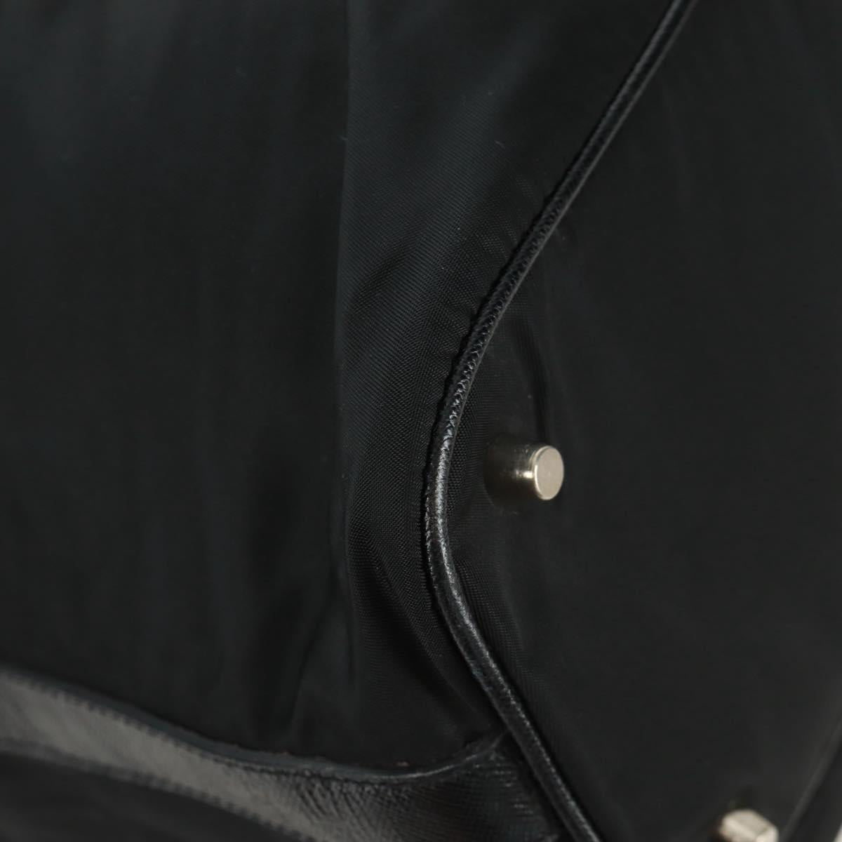 PRADA Shoulder Bag Nylon Black Gold Auth 165372V