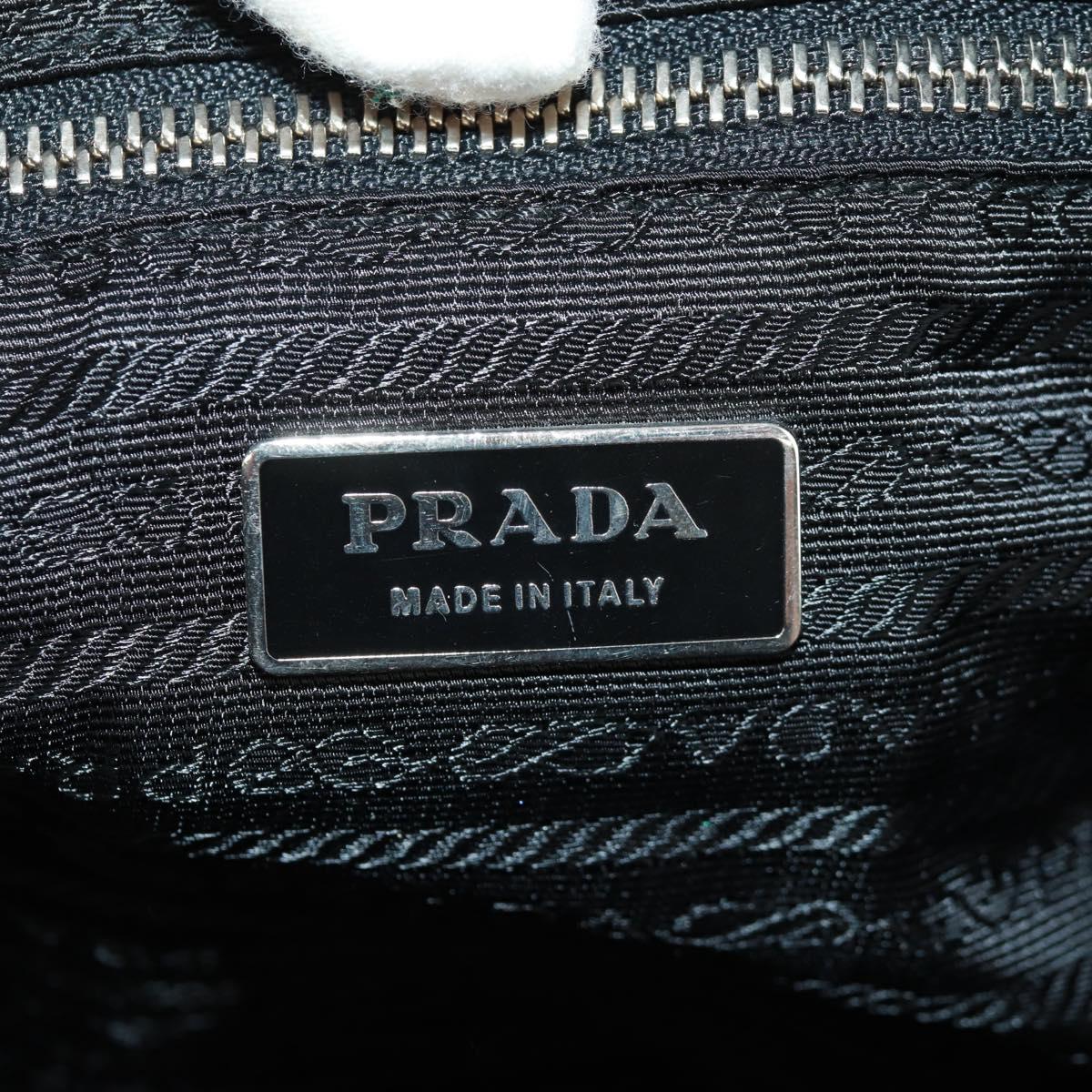 PRADA Shoulder Bag Nylon Black Gold Auth 165372V
