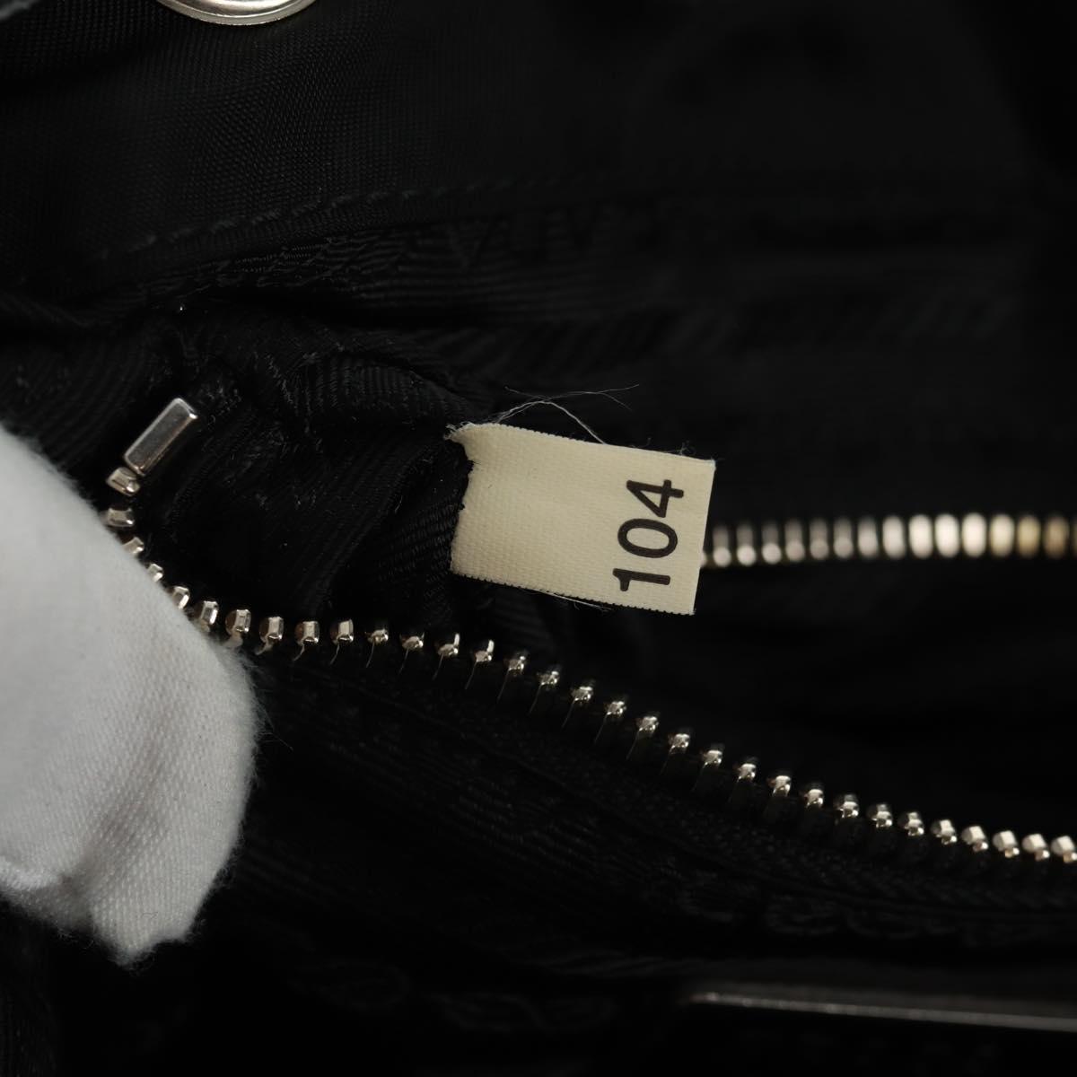 PRADA Shoulder Bag Nylon Black Gold Auth 165372V