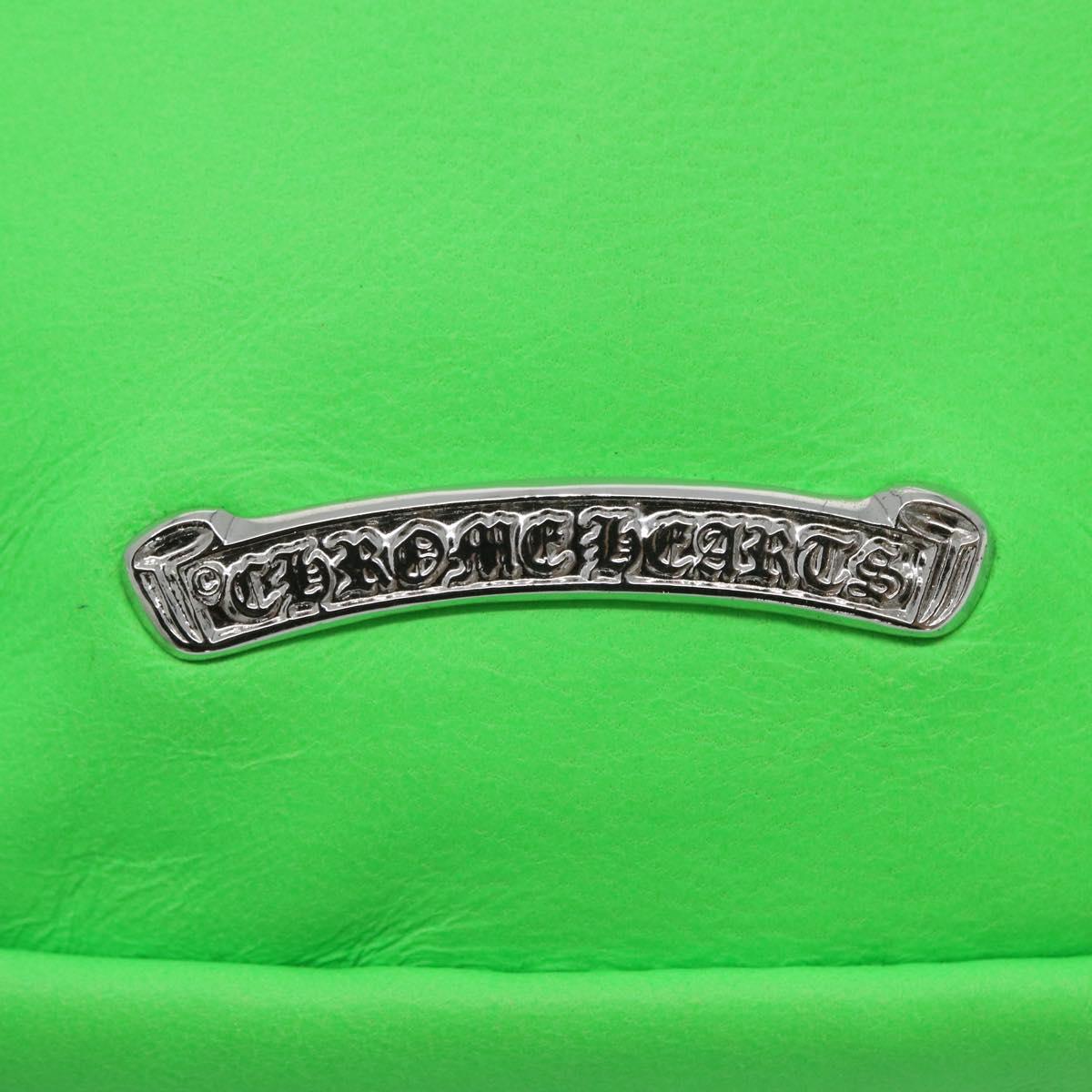 Chrome Hearts Takamini Shoulder Bag Leather Green Silver Auth 165377SM