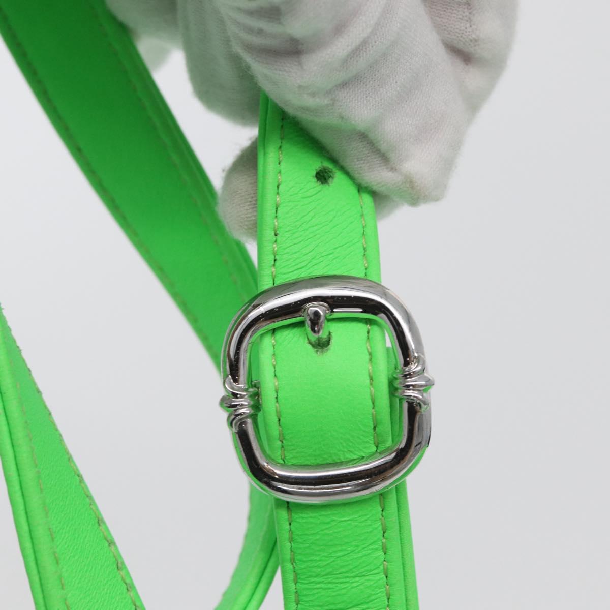 Chrome Hearts Takamini Shoulder Bag Leather Green Silver Auth 165377SM