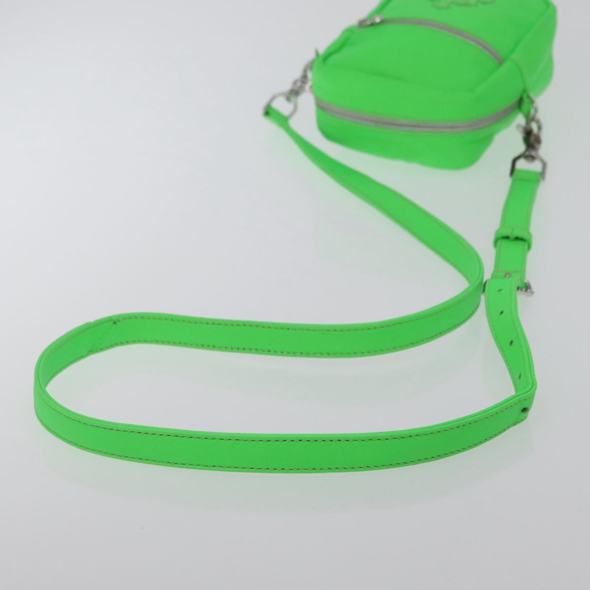 Chrome Hearts Takamini Shoulder Bag Leather Green Silver Auth 165377SM