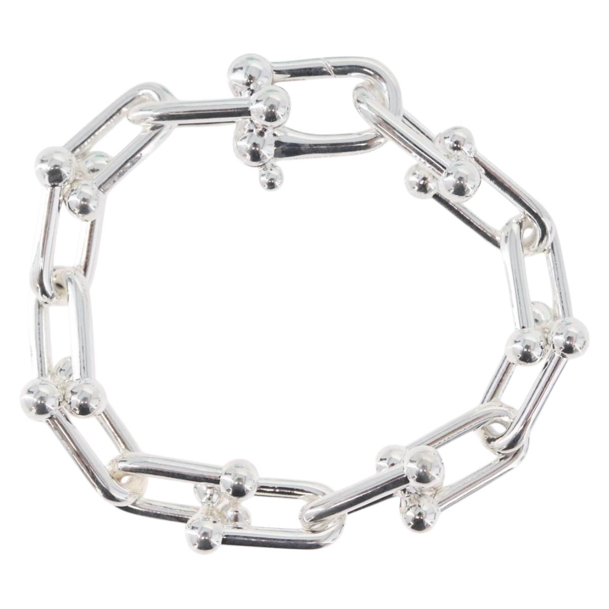TIFFANY&Co. Hardware Large Link Bracelet Ag925 Silver Auth 165380SM