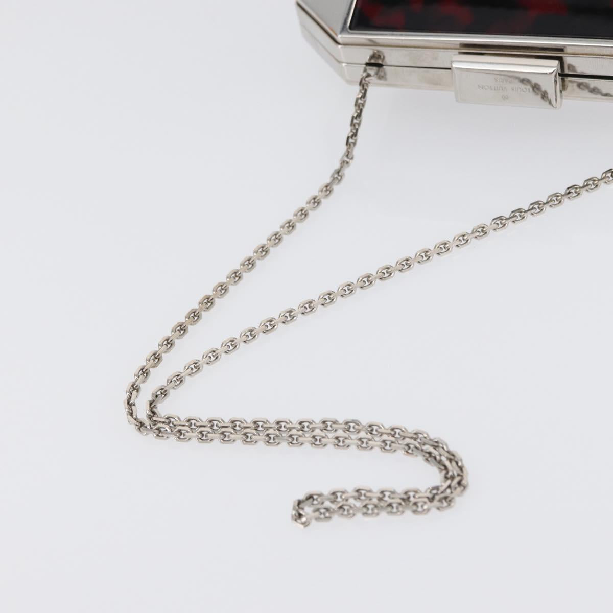 LOUIS VUITTON Chain Shoulder Bag metal Red LV Auth 165383SAM