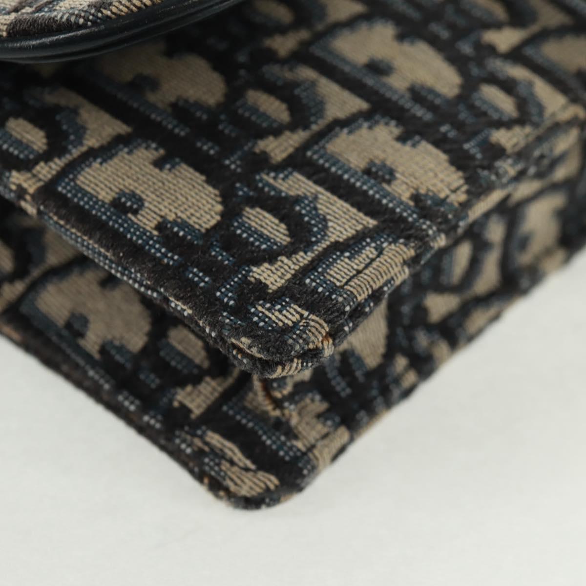 Christian Dior Trotter Canvas Saddle Oblique Waist bag Navy Gold Auth 165390V