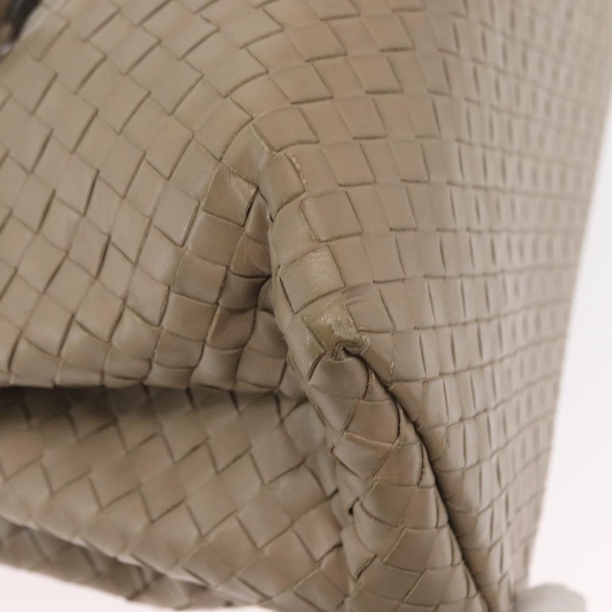 BOTTEGA VENETA INTRECCIATO Hand Bag Leather 2way Gray Auth 165395