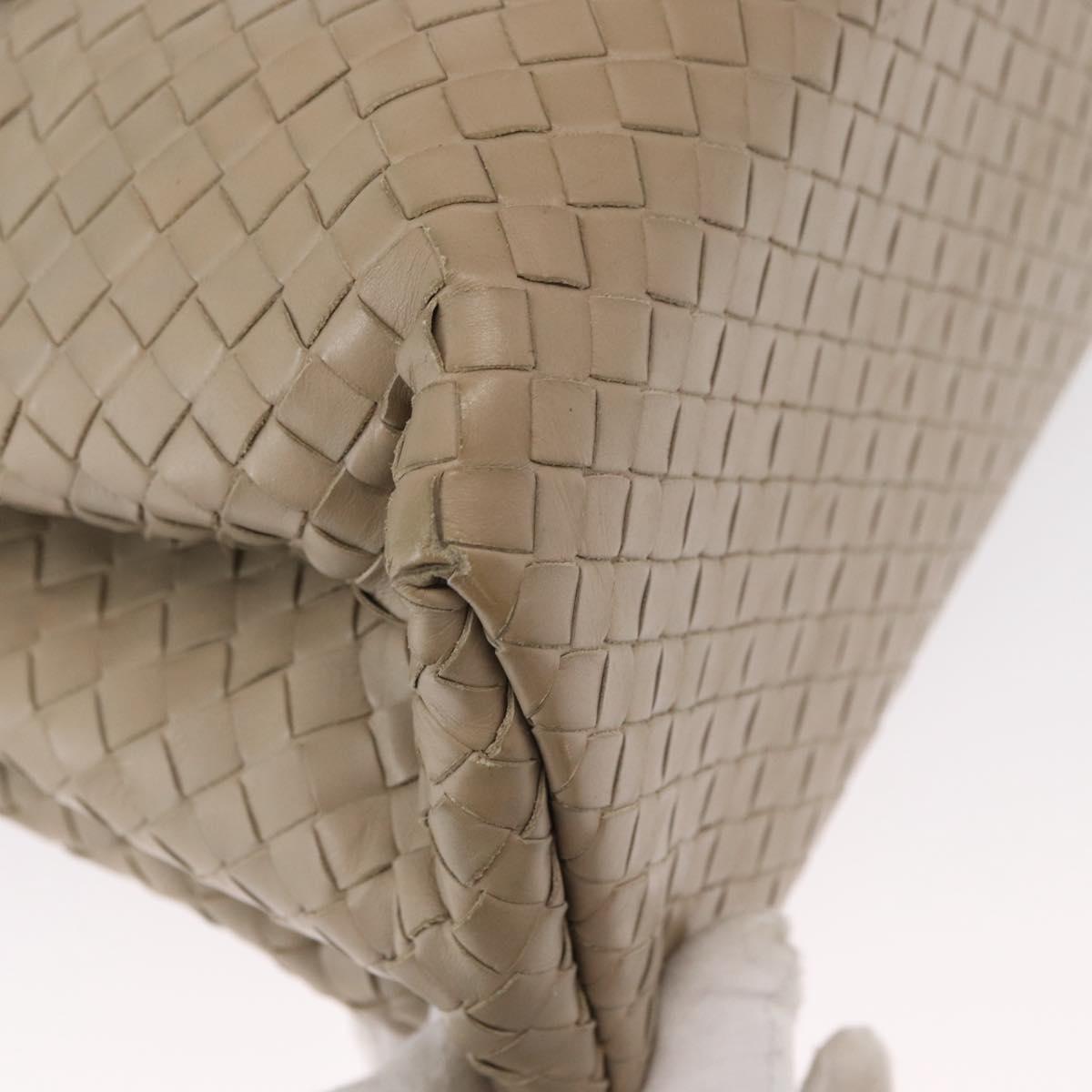 BOTTEGA VENETA INTRECCIATO Hand Bag Leather 2way Gray Auth 165395