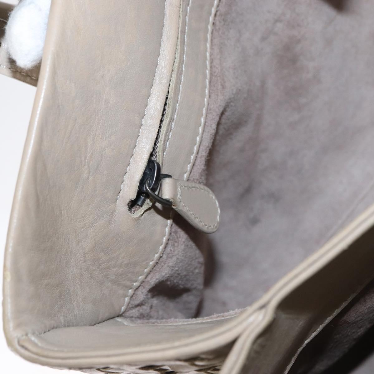 BOTTEGA VENETA INTRECCIATO Hand Bag Leather 2way Gray Auth 165395