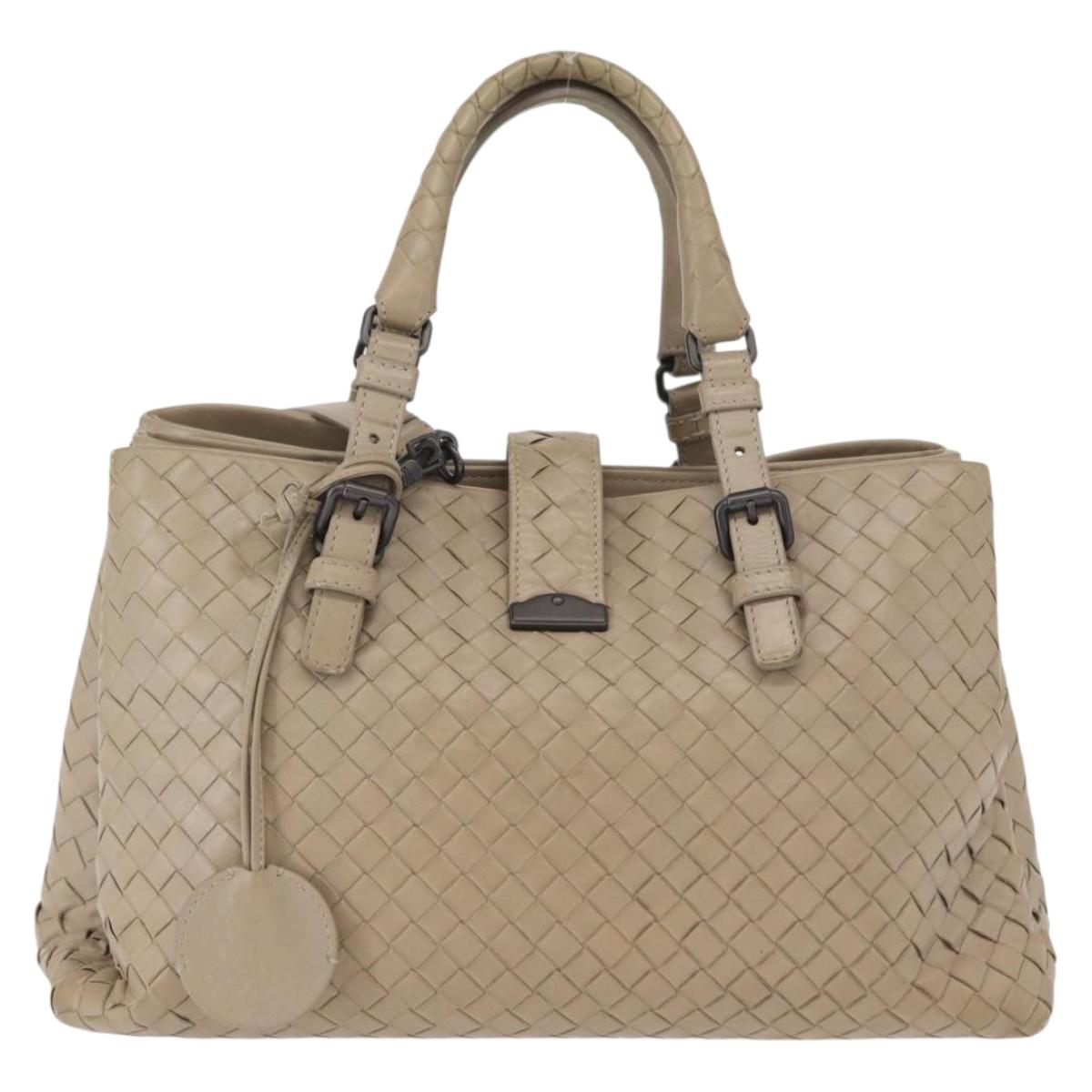 BOTTEGA VENETA INTRECCIATO Hand Bag Leather 2way Gray Auth 165395