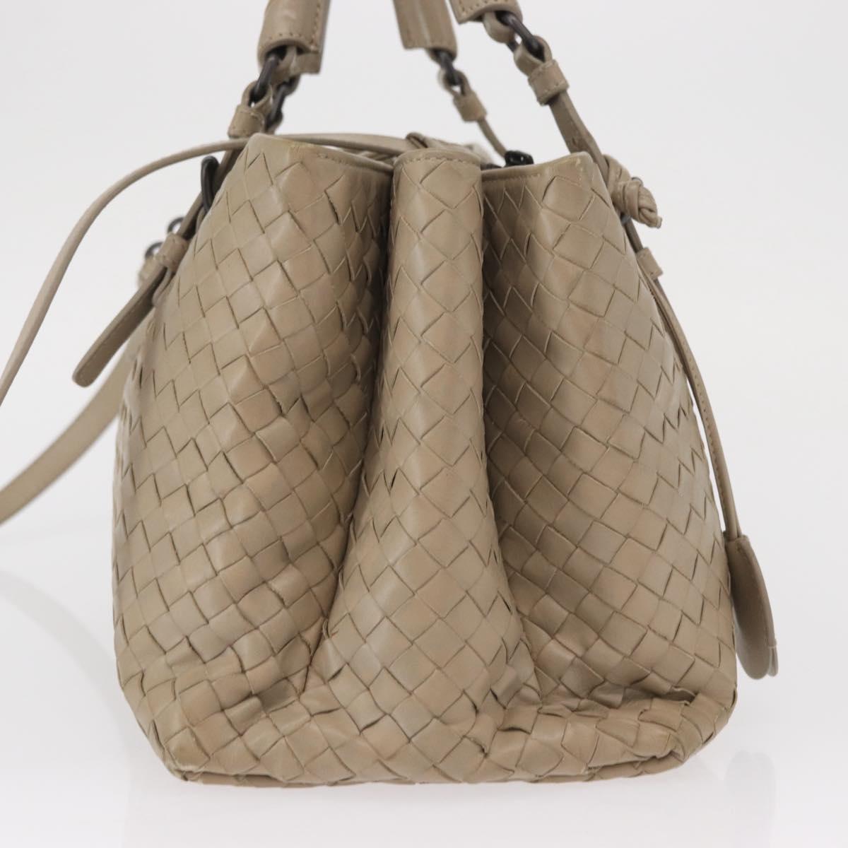 BOTTEGA VENETA INTRECCIATO Hand Bag Leather 2way Gray Auth 165395