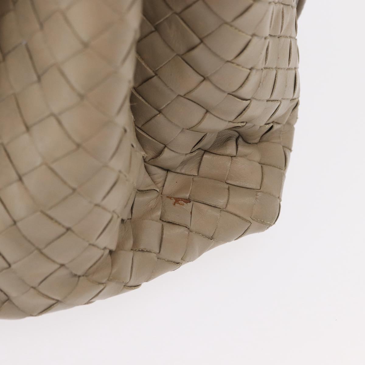 BOTTEGA VENETA INTRECCIATO Hand Bag Leather 2way Gray Auth 165395