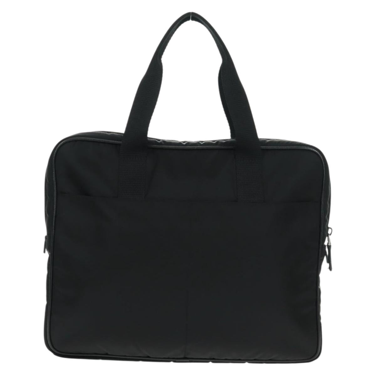 PRADA PC Case Hand Bag Nylon Black Silver Auth 165403V