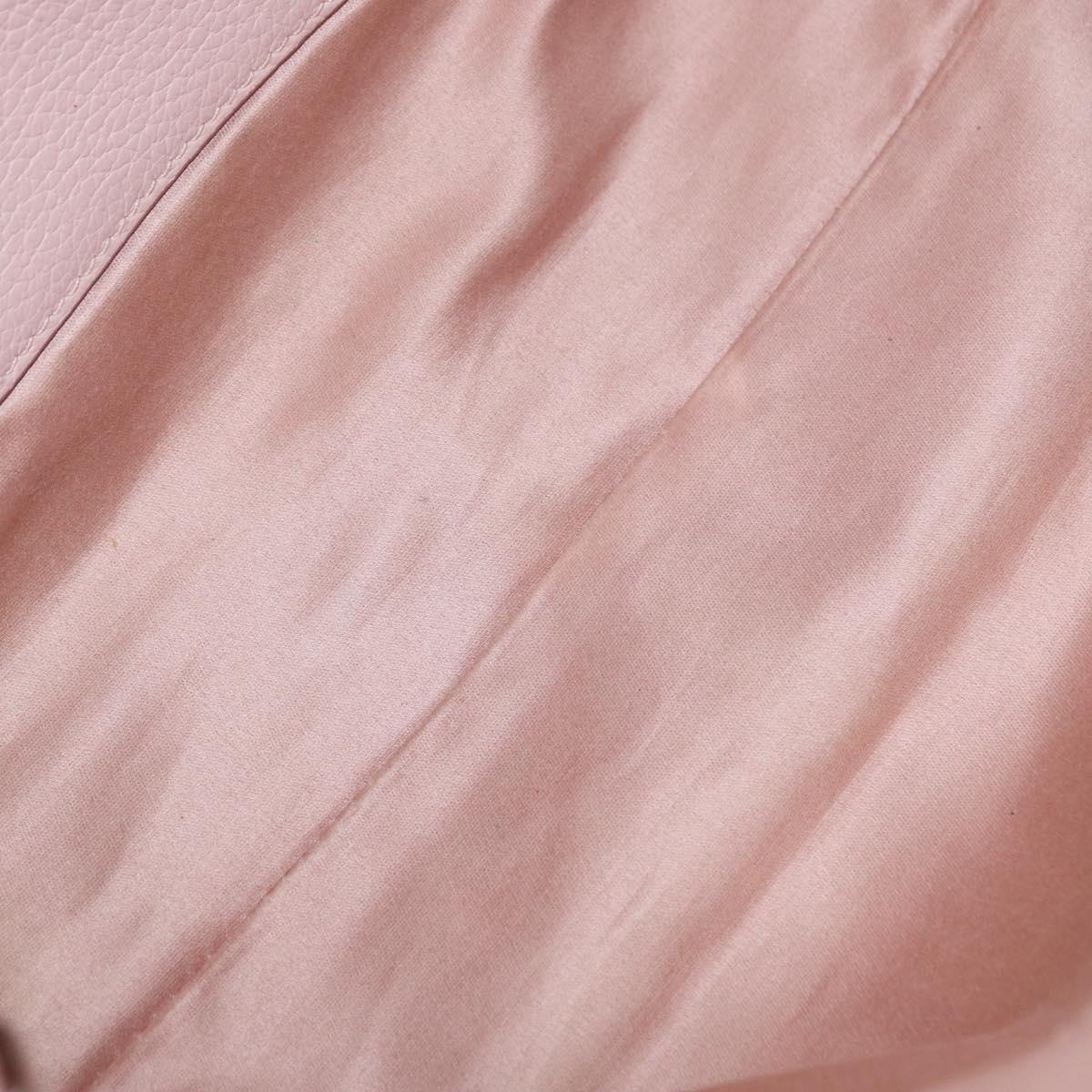 Miu Miu Hand Bag Leather 2way Pink Silver Auth 165405