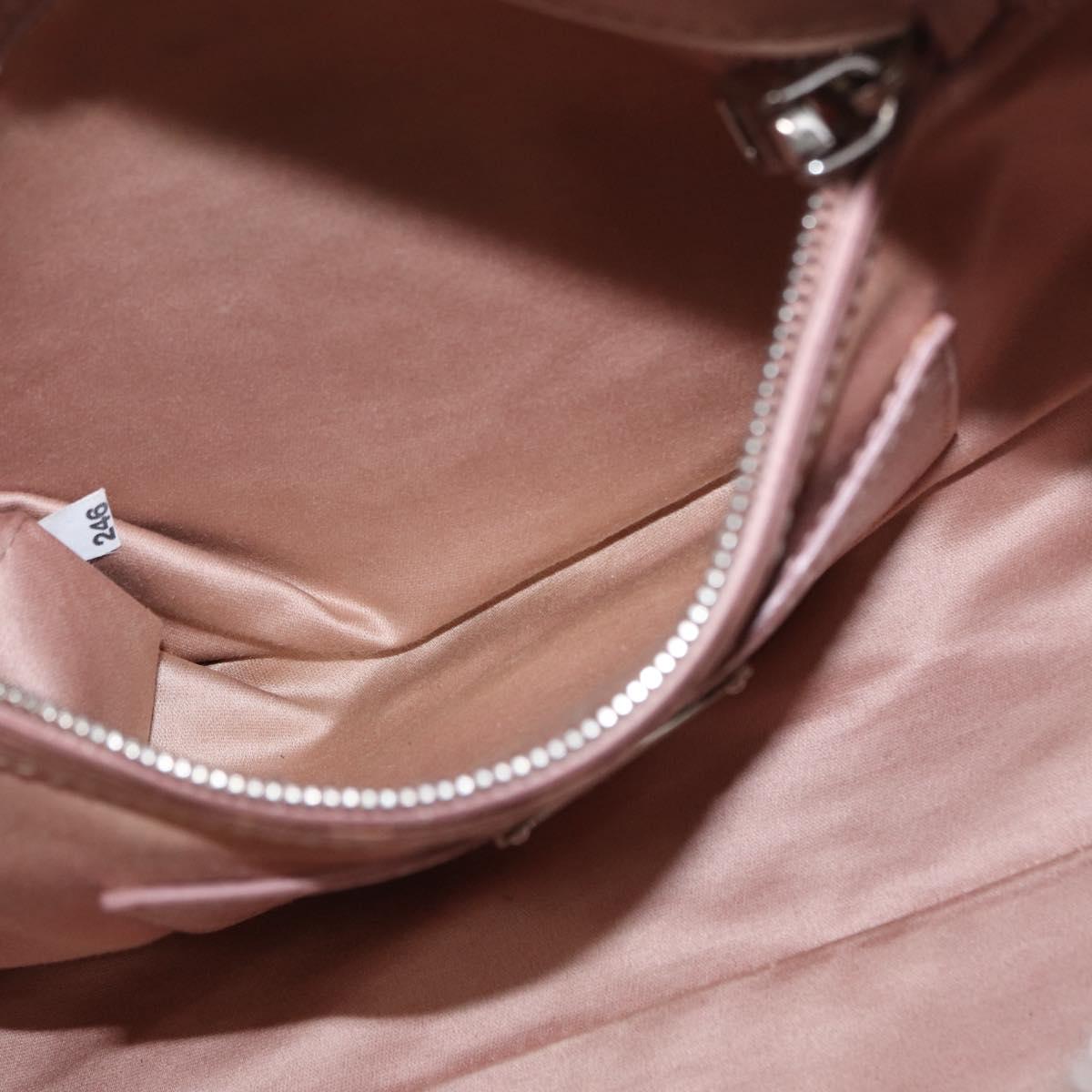 Miu Miu Hand Bag Leather 2way Pink Silver Auth 165405