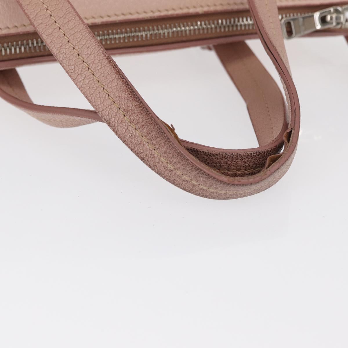 Miu Miu Hand Bag Leather 2way Pink Silver Auth 165405