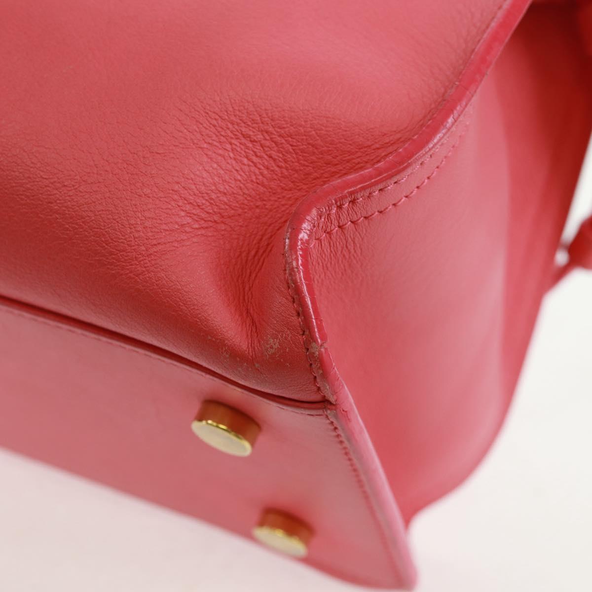 SAINT LAURENT Baby Cabas Hand Bag Leather 2way Gold Pink Auth 165430SAV