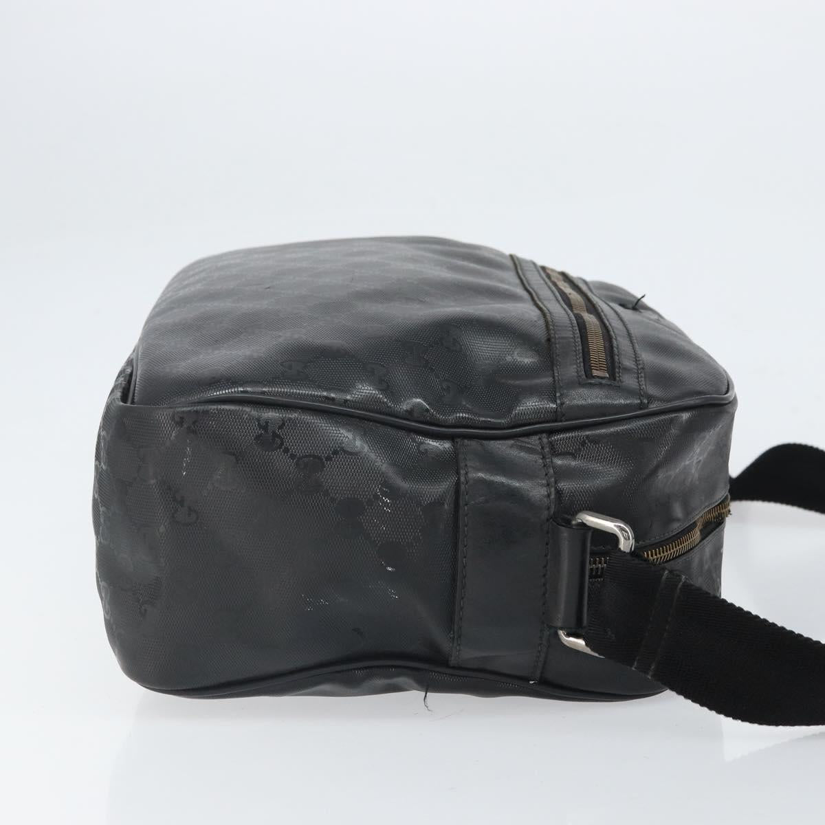 GUCCI GG Implementation Shoulder Bag Black Silver 211107 Auth 165449