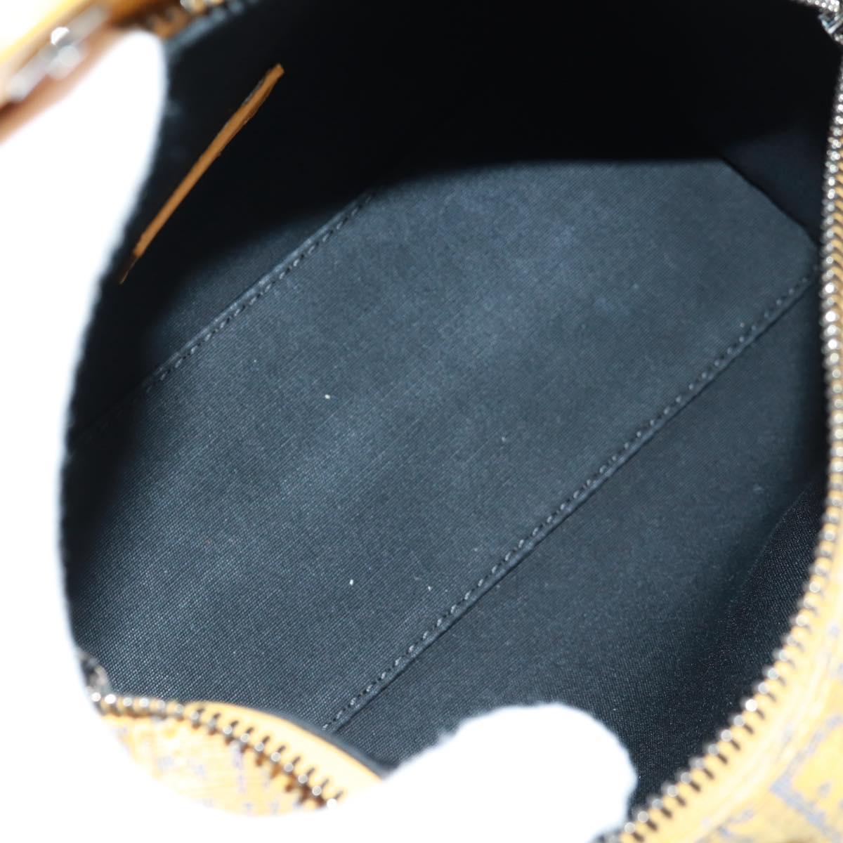 Christian Dior Trotter Canvas Saddle Oblique Dior Lanco Bag Yellow Auth 165473SAM