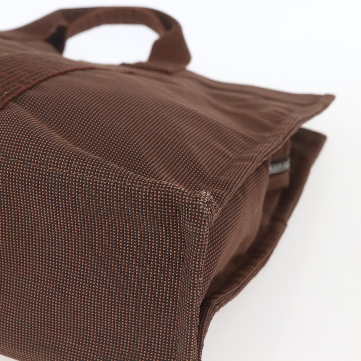 HERMES Her Line Tote MM Tote Bag Canvas Brown Auth 165475