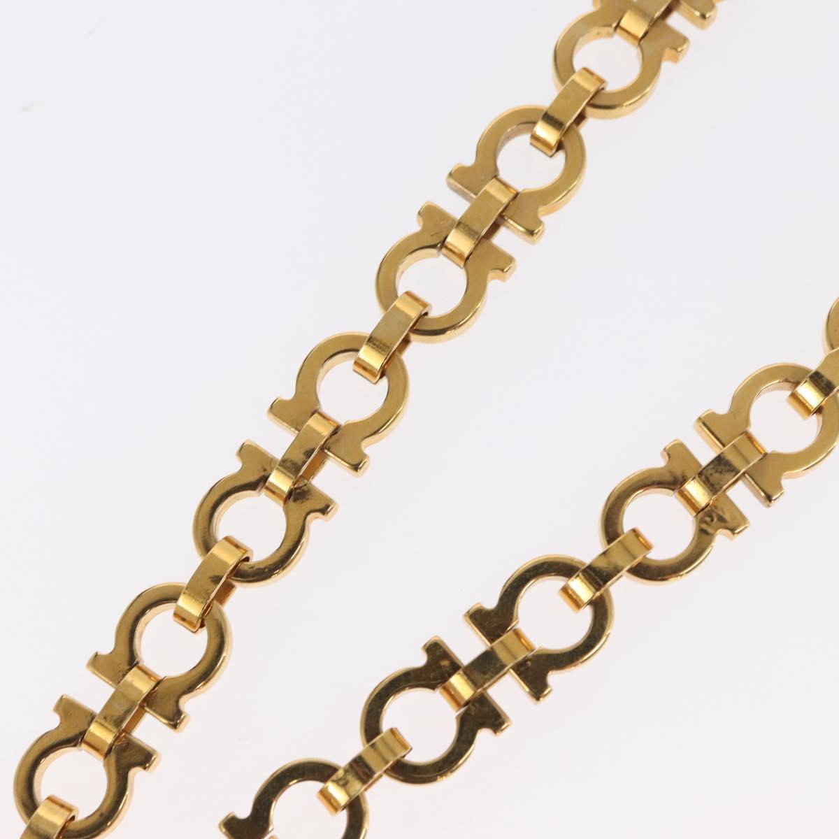 Salvatore Ferragamo Gancini Necklace metal Gold Tone Auth 165483