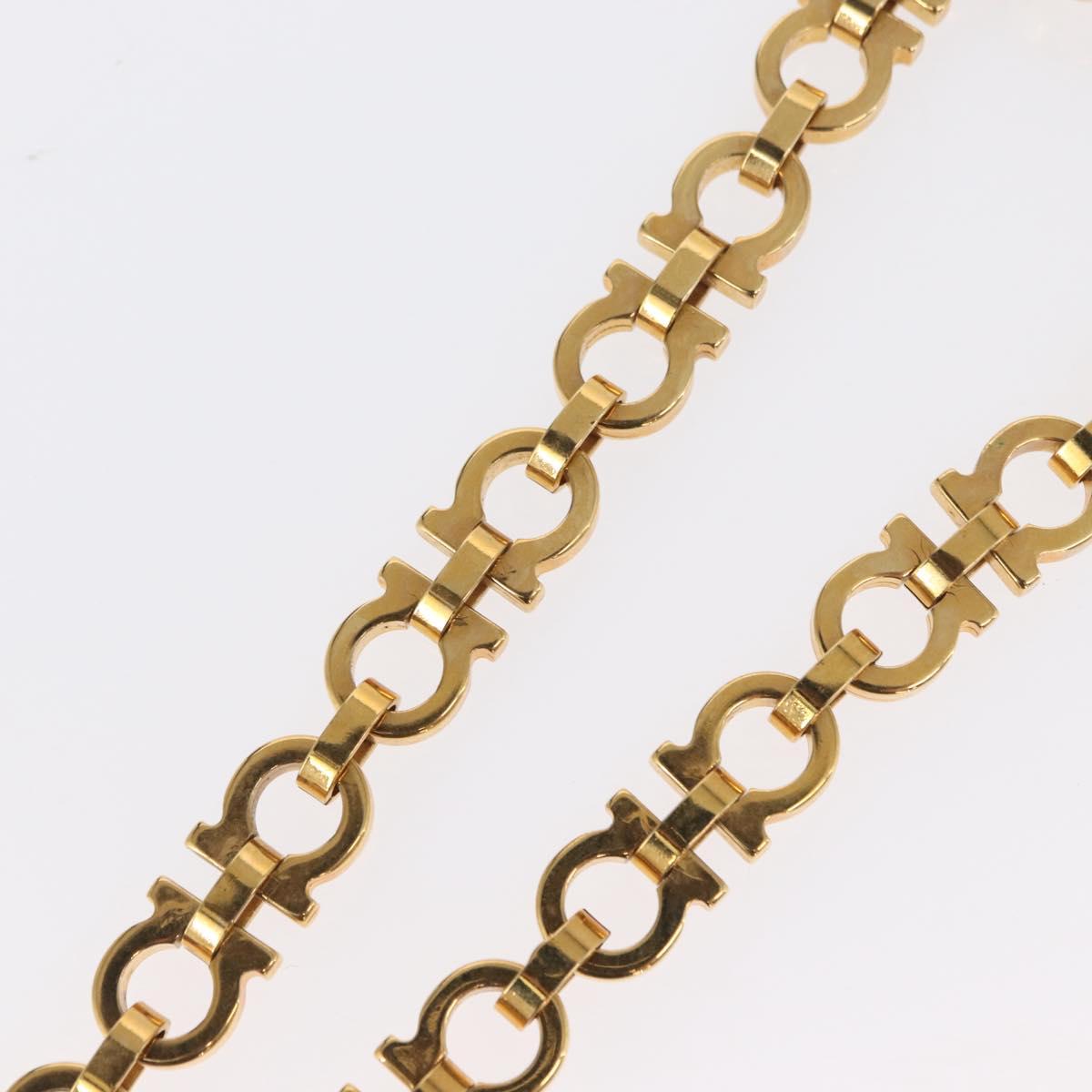 Salvatore Ferragamo Gancini Necklace metal Gold Tone Auth 165483