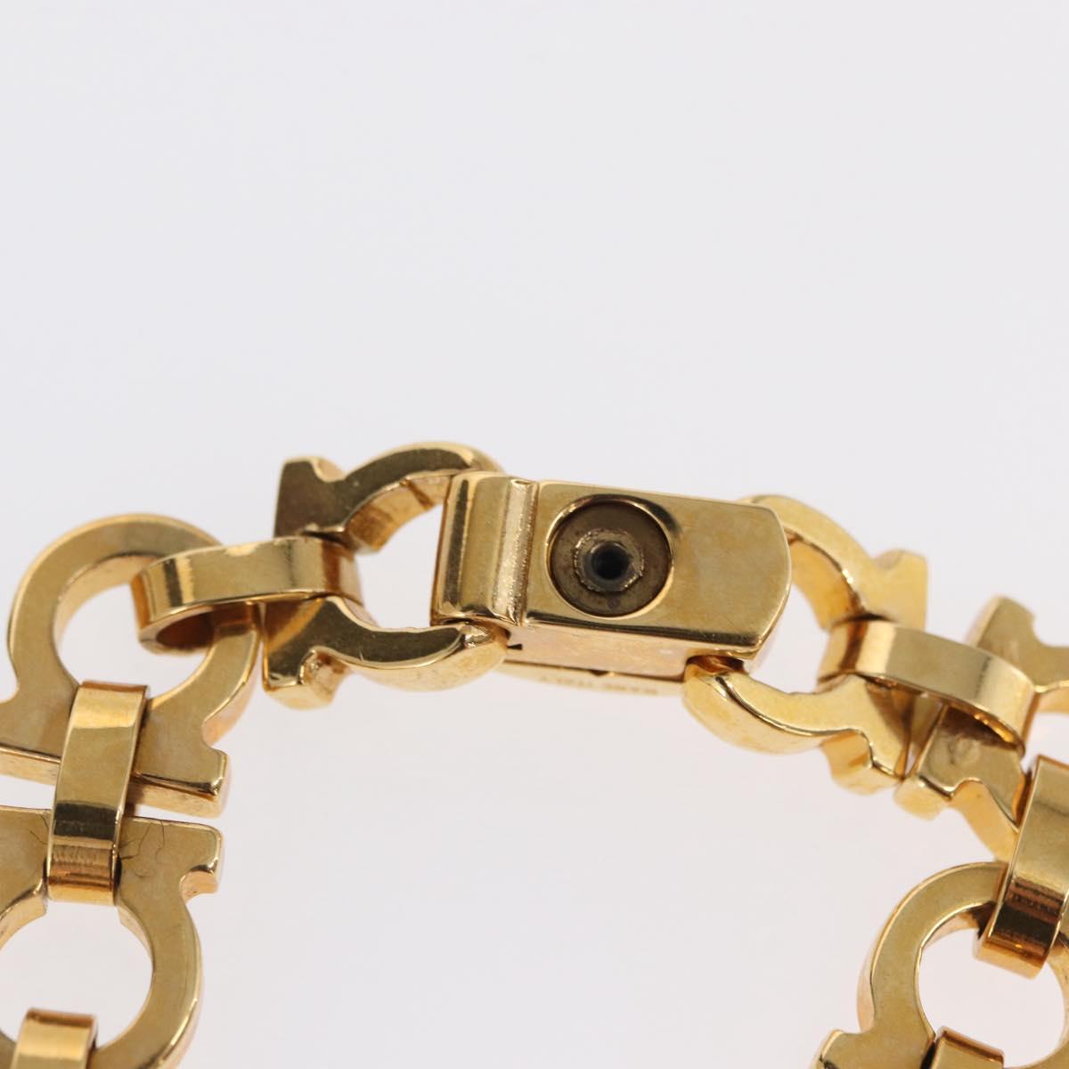 Salvatore Ferragamo Gancini Necklace metal Gold Tone Auth 165483