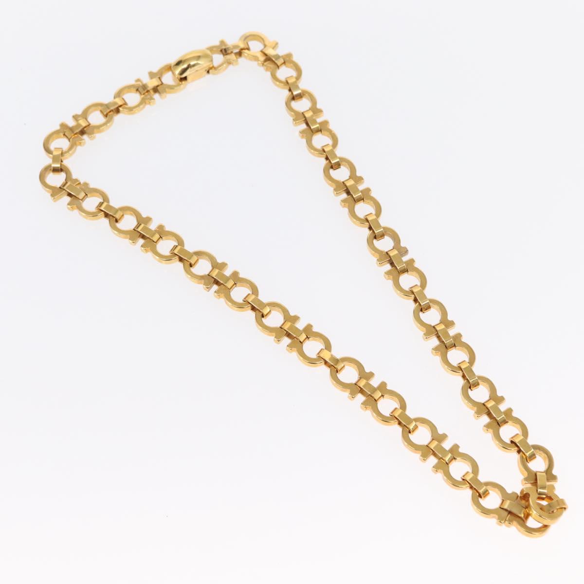 Salvatore Ferragamo Gancini Necklace metal Gold Tone Auth 165483
