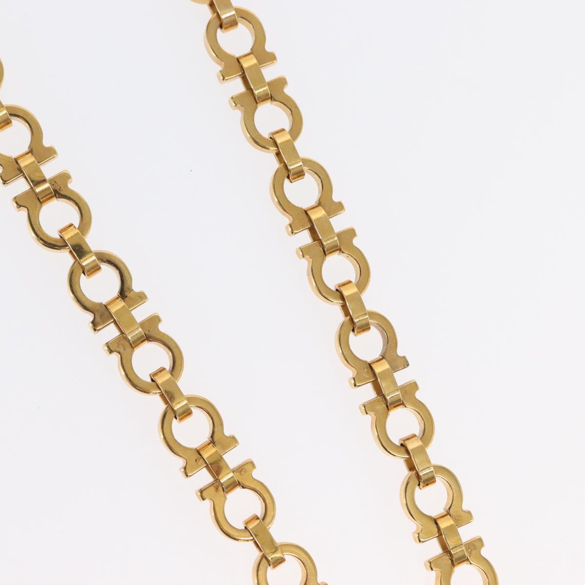 Salvatore Ferragamo Gancini Necklace metal Gold Tone Auth 165483