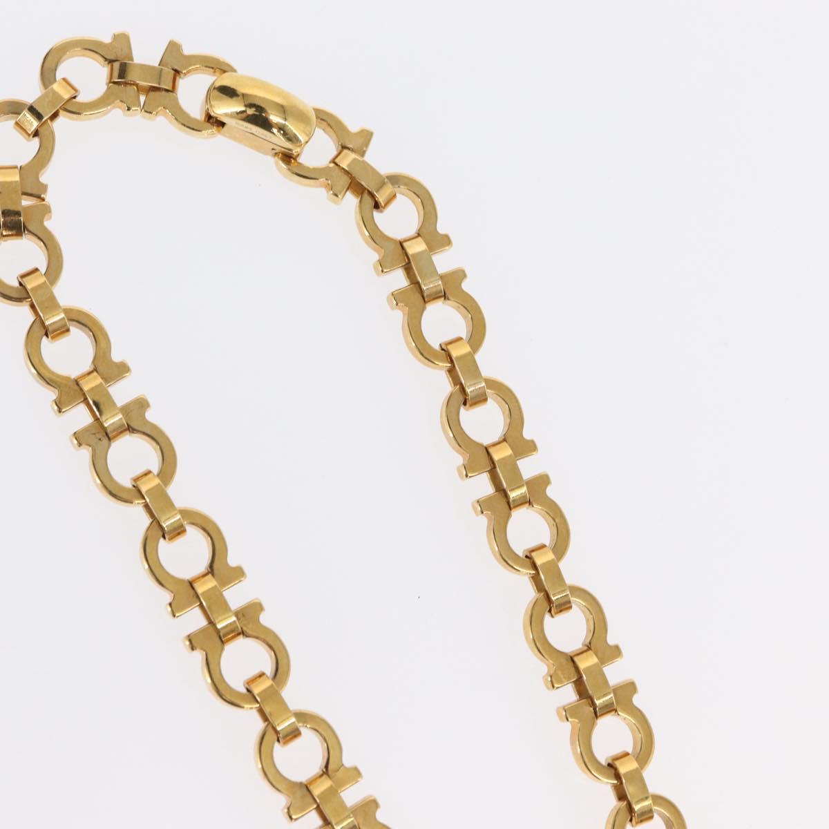 Salvatore Ferragamo Gancini Necklace metal Gold Tone Auth 165483